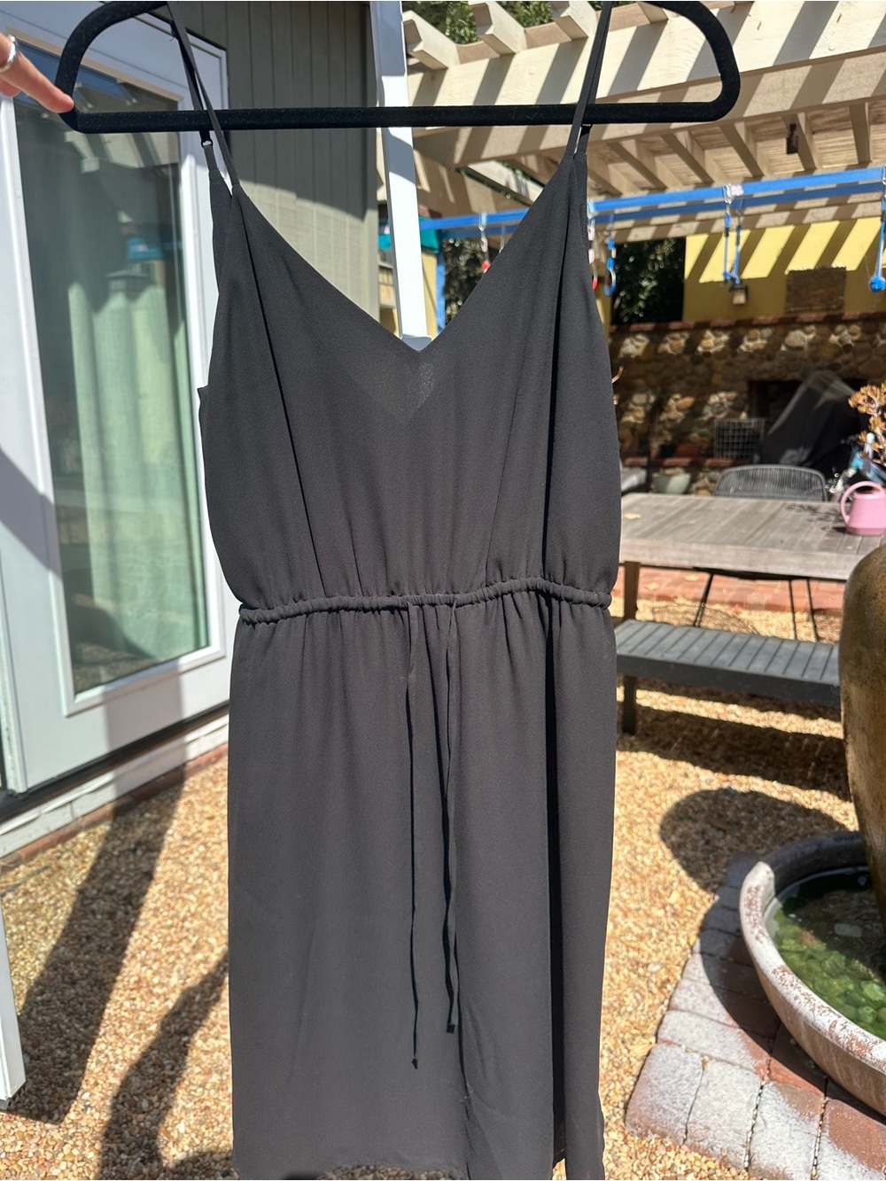 Babaton Black Spaghetti-Strap Mini Dress